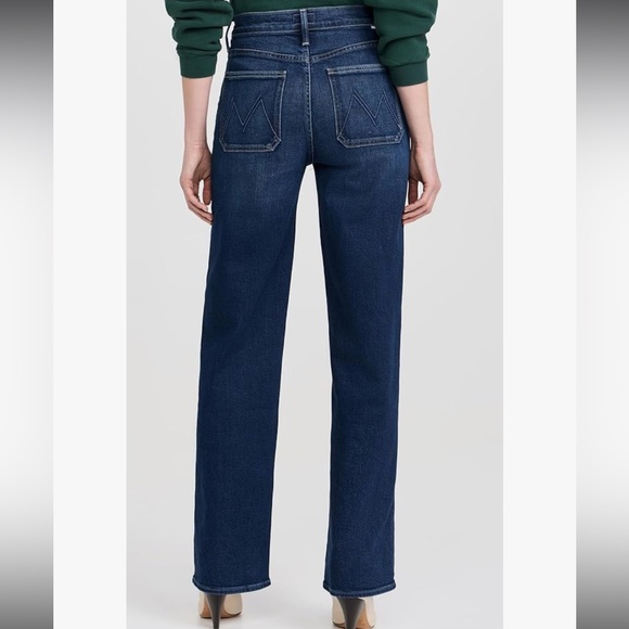 MOTHER Dark Blue Straight Leg Jeans size 27 Patch Pocket Gambler - Picture 3 of 15